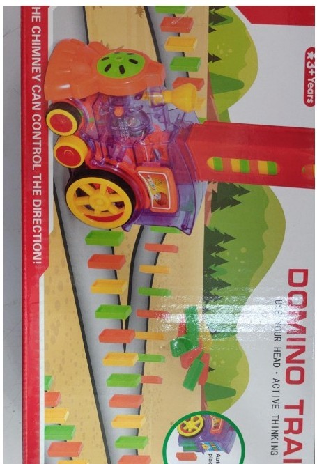 Domino Train Toys Baby Toys Car Puzzle Automatic 120pc Release Licensing Electric Building Blocks Train Toy