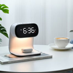 Multifunctional Electronic Alarm Bedside Wireless Charger Clock